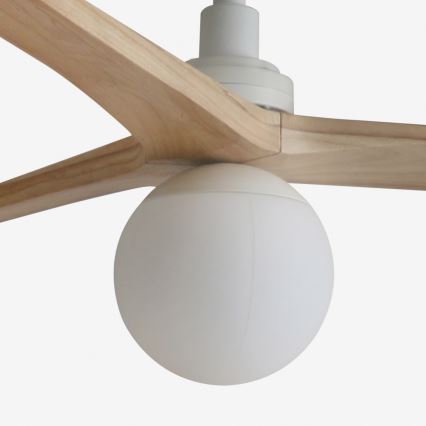 FARO 34280-11L - Deckenventilator KLIM M 1xE27/15W/230V Holz/weiß d 125 cm + Fernbedienung