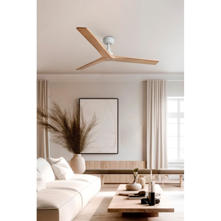 FARO 34280 - Deckenventilator KLIM M braun/weiß d 125 cm + Fernbedienung