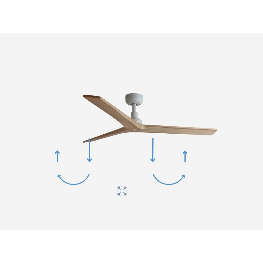 FARO 34280 - Deckenventilator KLIM M braun/weiß d 125 cm + Fernbedienung
