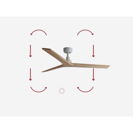 FARO 34280 - Deckenventilator KLIM M braun/weiß d 125 cm + Fernbedienung