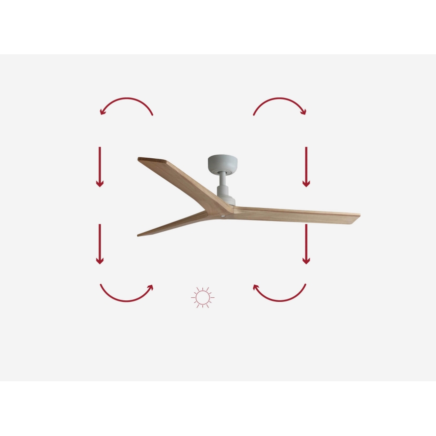FARO 34280 - Deckenventilator KLIM M braun/weiß d 125 cm + Fernbedienung