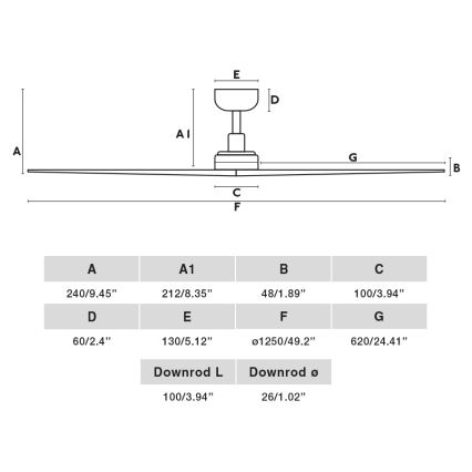 FARO 34280 - Deckenventilator KLIM M braun/weiß d 125 cm + Fernbedienung