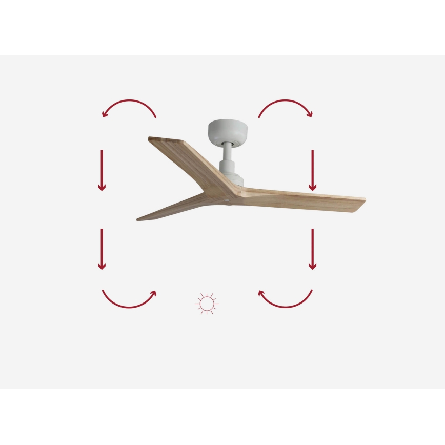 FARO 34281 - Deckenventilator KLIM S braun/weiß d 92,5 cm + Fernbedienung