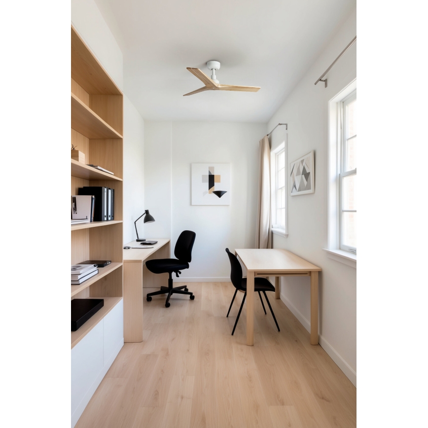 FARO 34281 - Ventilatore da soffitto KLIM S marrone/bianco diametro 92,5 cm + telecomando