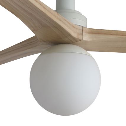 FARO 34281WT-11L - Deckenventilator KLIM S 1xE27/15W/230V Holz/weiß d 92,5 cm Wi-Fi Tuya + Fernbedienung