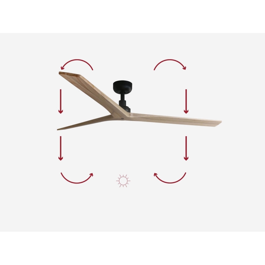 FARO 34282 - Deckenventilator KLIM L braun/schwarz d 150 cm + Fernbedienung