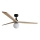 FARO 34282WT-11L - Ventilatore da soffitto KLIM L 1xE27/15W/230V legno/nero diametro 150 cm Wi-Fi Tuya + telecomando