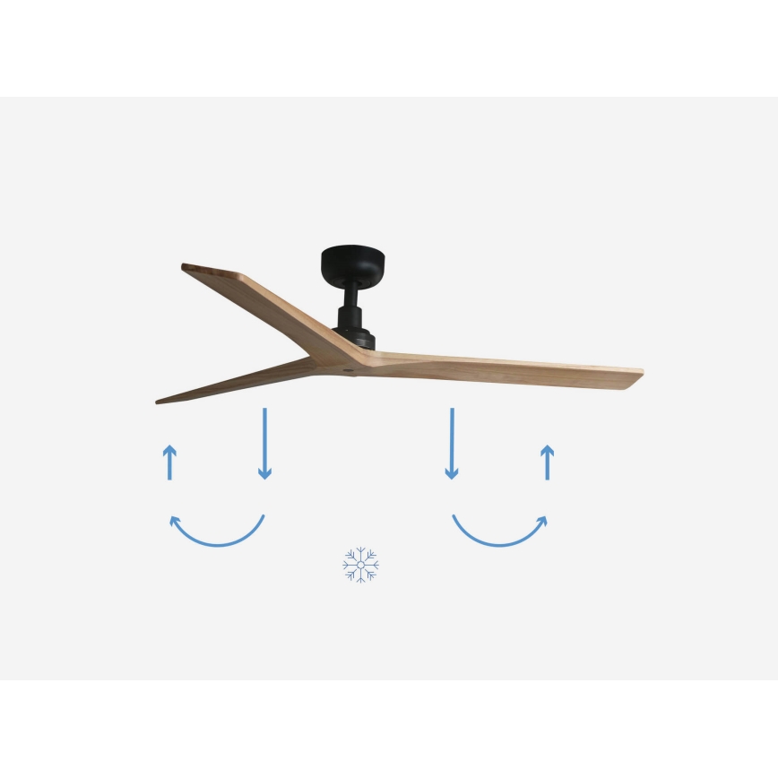 FARO 34283 - Deckenventilator KLIM M braun/schwarz d 125 cm + Fernbedienung
