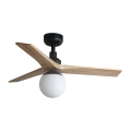 FARO 34284-11L - Ventilateur de plafond KLIM S 1xE27/15W/230V bois/noir d. 92,5 cm + Télécommande
