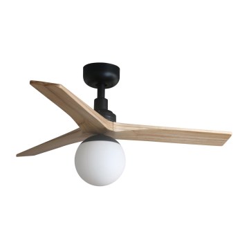 FARO 34284-11L - Ventilateur de plafond KLIM S 1xE27/15W/230V bois/noir d. 92,5 cm + Télécommande