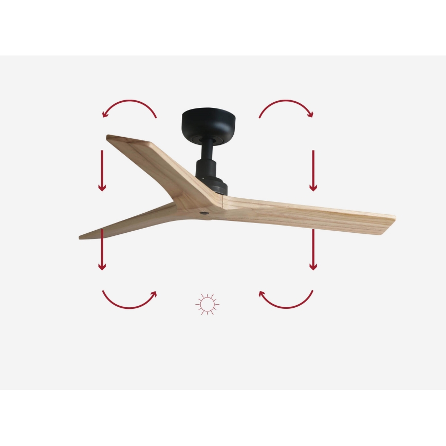 FARO 34284 - Deckenventilator KLIM S braun/schwarz d 92,5 cm + Fernbedienung