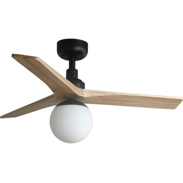 FARO 34284WT-11L - Ventilateur de plafond KLIM S 1xE27/15W/230V pin/noir d. 92,5 cm Wi-Fi Tuya + Télécommande