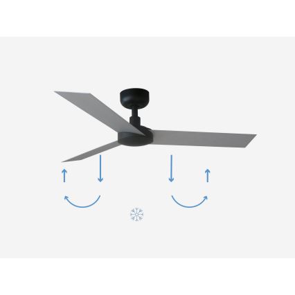 FARO 34285 - Deckenleuchte CRUISER S schwarz d 106 cm + Fernbedienung