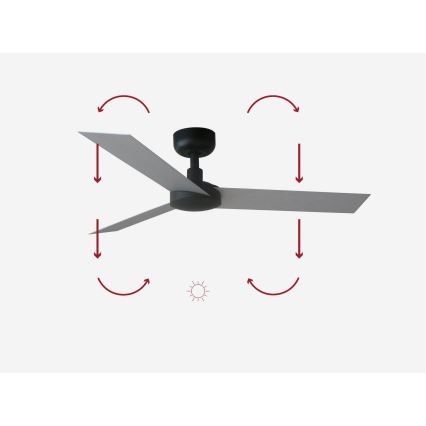 FARO 34285 - Plafonnier CRUISER S noir d. 106 cm + télécommande