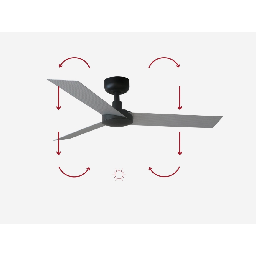 FARO 34285 - Plafonnier CRUISER S noir d. 106 cm + télécommande