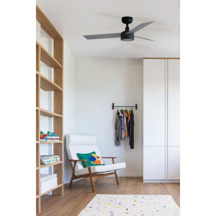 FARO 34285WT1S - dimmbarer LED-Deckenventilator CRUISER S LED/18W/230V 2700/3000/4000K Ø 106 cm grau/schwarz Tuya Wi‑Fi + Fernbedienung