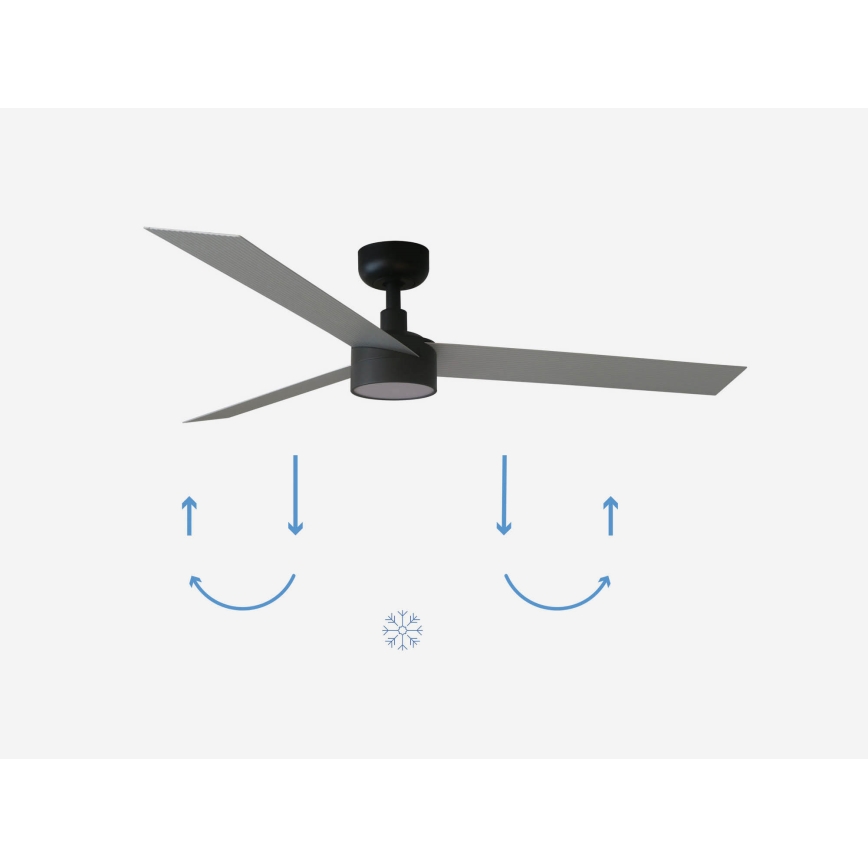 FARO 34286-1TW - Ventilateur de plafond à intensité variable CRUISER L LED/18W/230V 2700/4000/6500K d. 132 cm noir/gris + télécommande