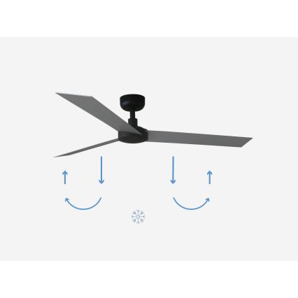 FARO 34286 - Ventilatore da soffitto CRUISER L nero diametro 132 cm + telecomando