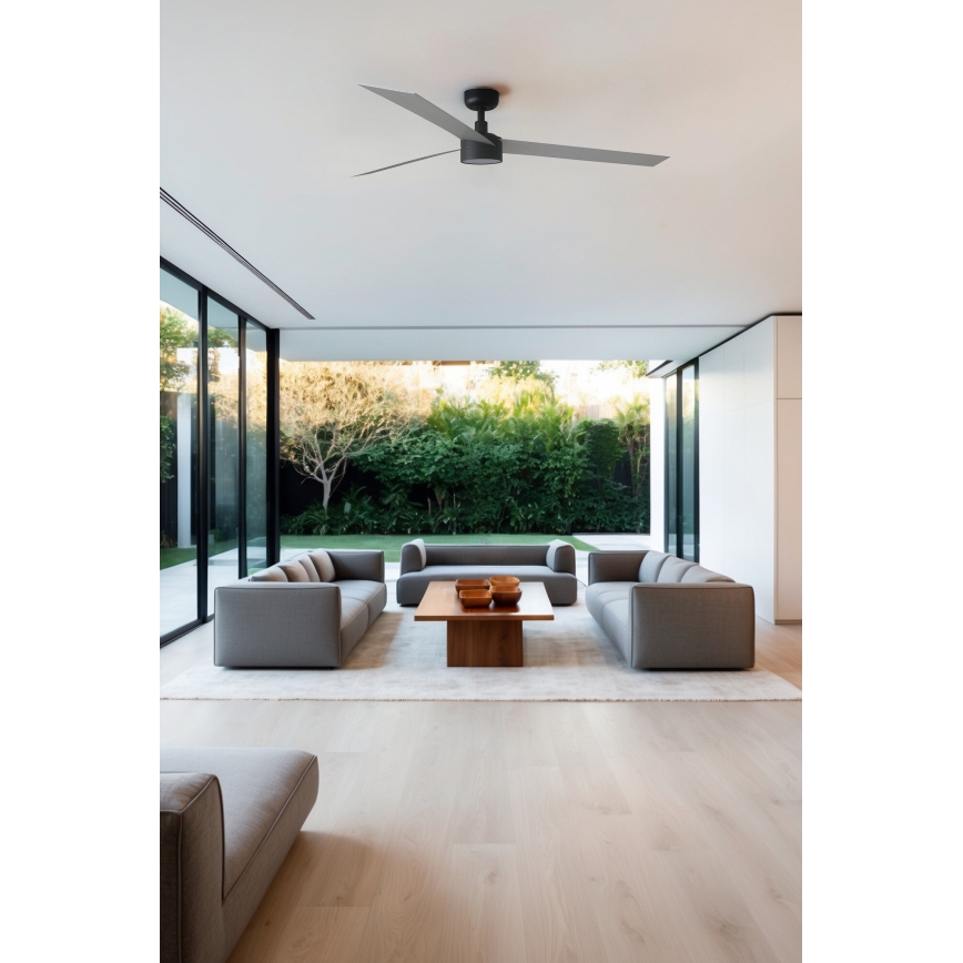 FARO 34287-1TW - Ventilatore da soffitto dimmerabile a LED CRUISER XL LED/18W/230V 2700/4000/6500K diametro 160 cm nero/grigio + telecomando