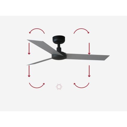 FARO 34287 - Ventilatore da soffitto CRUISER XL nero diametro 160 cm + telecomando