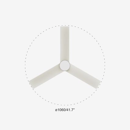 FARO 34288-1TW - Ventilatore LED dimmerabile CRUISER S LED/20W/230V d. 106 cm 2700/4000/6500K + telecomando