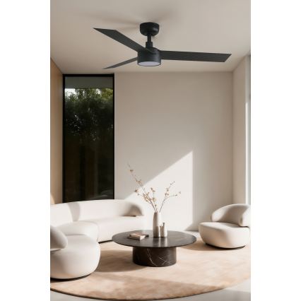 FARO 34289WT1S - Ventilateur de plafond LED à intensité variable CRUISER S LED/18W/230V 2700/3000/4000K diam. 106 cm noir Wi-Fi Tuya + télécommande