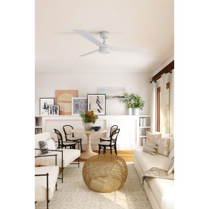 FARO 34290-1TW - Ventilateur à intensité variable CRUISER LED/20W/230V 2700/4000/6500K d. 132 cm blanc + télécommande