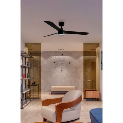 FARO 34291-1TW - Ventilateur de plafond à intensité variable CRUISER LED/20W/230V 2700/4000/6500K d. 132 cm noir + télécommande