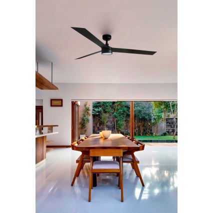 FARO 34293-1TW - Ventilateur de plafond à intensité variable CRUISER XL LED/18W/230V 2700/4000/6500K d. 160 cm noir + télécommande