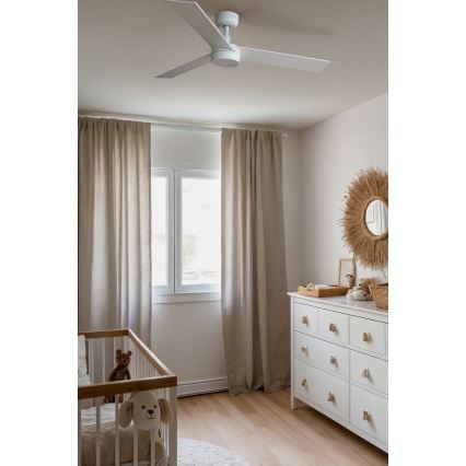 FARO 34295-1TW - Ventilateur de plafond à intensité variable RUDDER S LED/18W/230V 2700/4000/6500K d. 106 cm blanc + télécommande