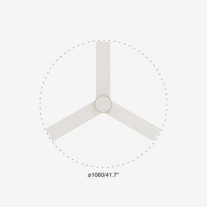 FARO 34295-1TW - Ventilateur de plafond à intensité variable RUDDER S LED/18W/230V 2700/4000/6500K d. 106 cm blanc + télécommande