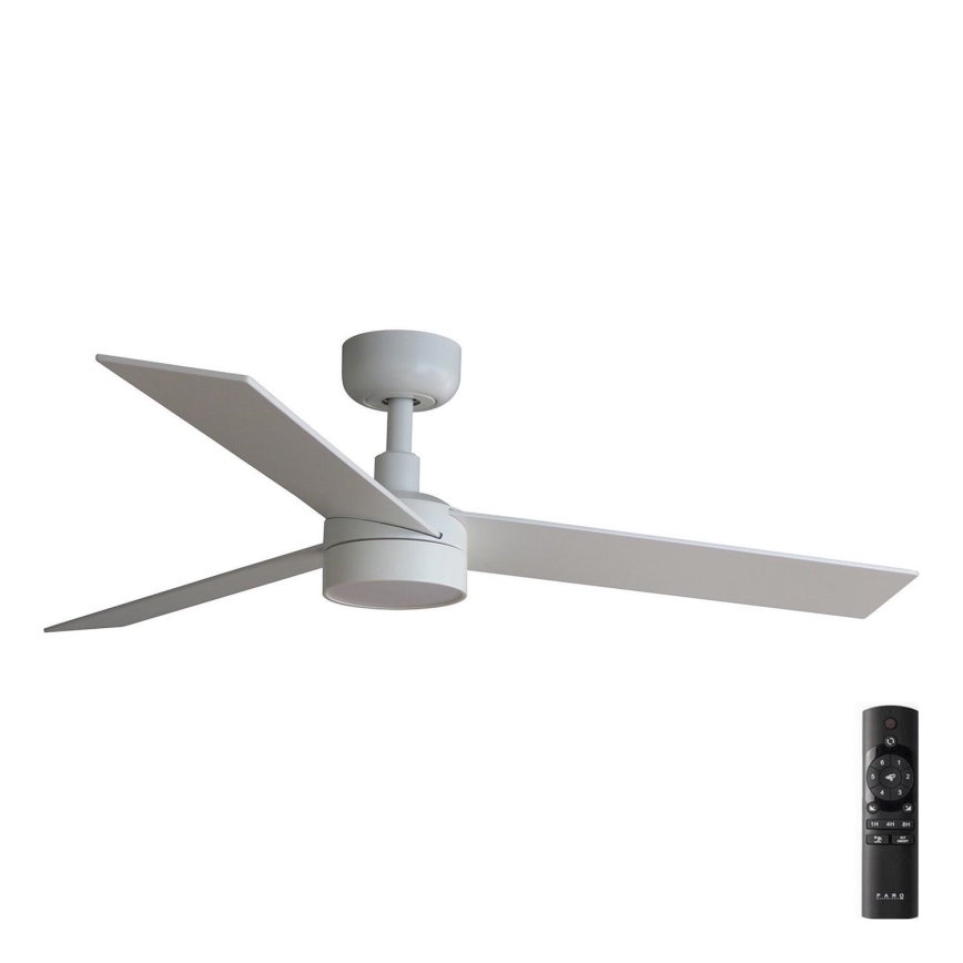 FARO 34295-1TW - Ventilateur de plafond à intensité variable RUDDER S LED/18W/230V 2700/4000/6500K d. 106 cm blanc + télécommande