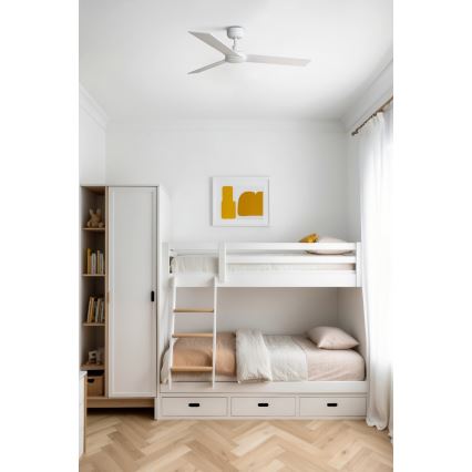 FARO 34295WP - Deckenventilator RUDDER S weiß d 106 cm SMART + Fernbedienung