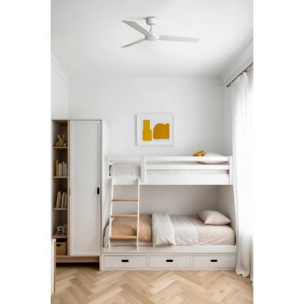 FARO 34295WT - Deckenventilator RUDDER S weiß/beige d 106 cm Wi-Fi Tuya + Fernbedienung