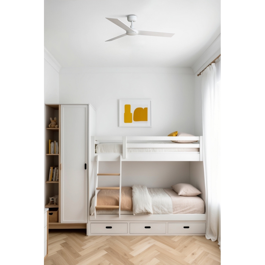 FARO 34295WT - Deckenventilator RUDDER S weiß/beige d 106 cm Wi-Fi Tuya + Fernbedienung