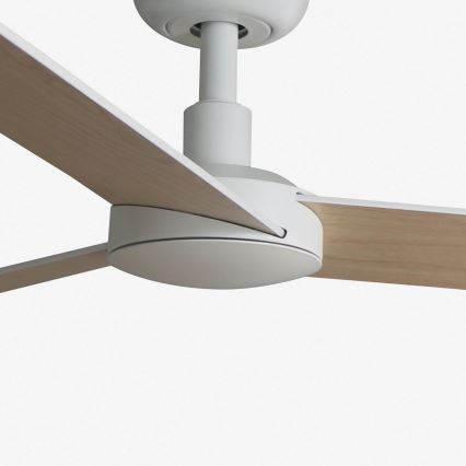 FARO 34295WT - Ventilateur de plafond RUDDER S blanc/beige d. 106 cm Wi-Fi Tuya + Télécommande