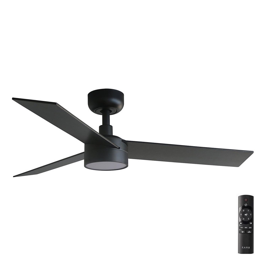 FARO 34296-1TW - Ventilatore da soffitto dimmerabile a LED RUDDER S LED/18W/230V 2700/4000/6500K diametro 106 cm nero + telecomando