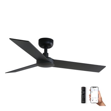 FARO 34296WP - Deckenventilator RUDDER S schwarz d 106 cm SMART + Fernbedienung