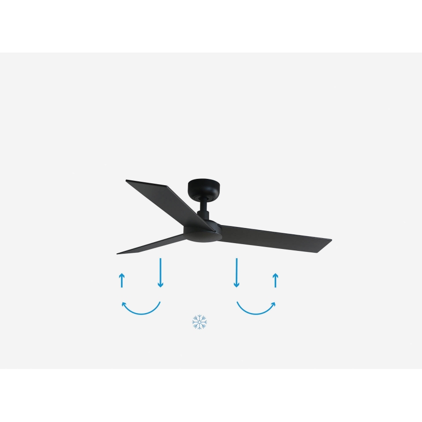 FARO 34296WP - Ventilatore da soffitto RUDDER S nero Ø 106 cm SMART + telecomando