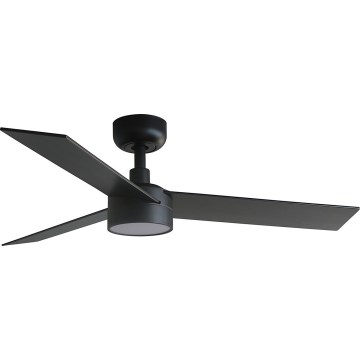 FARO 34296WT-1TW - Ventilatore da soffitto dimmerabile a LED RUDDER S LED/18W/230V 2700/4350/6000K nero/marrone diametro 106 cm Wi-Fi Tuya + telecomando