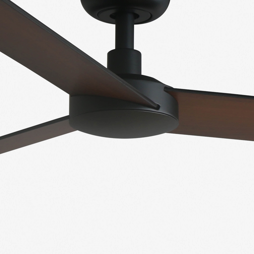 FARO 34296WT - Deckenventilator RUDDER S schwarz/braun d 106 cm Wi-Fi Tuya + Fernbedienung