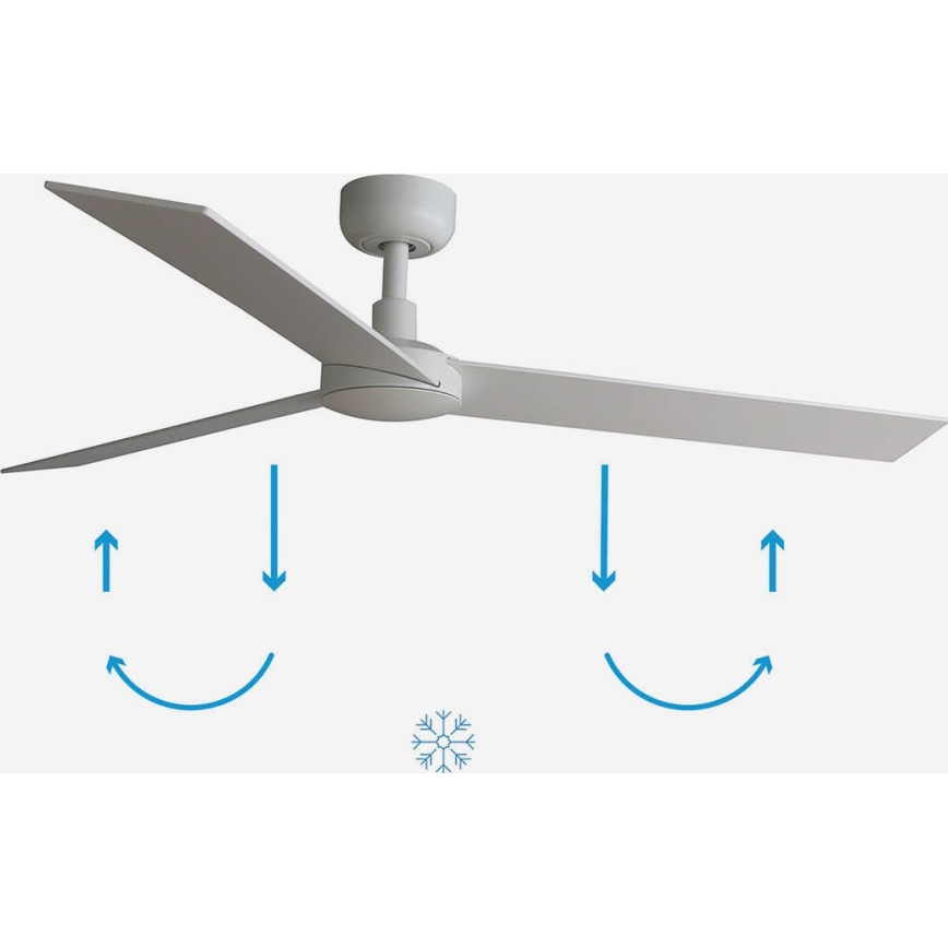 FARO 34297WP - Ventilatore da soffitto RUDDER L bianco diam. 132 cm SMART + telecomando