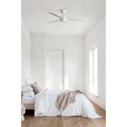 FARO 34297WT-1TW - Ventilatore da soffitto dimmerabile a LED RUDDER L LED/18W/230V 2700/4350/6000K bianco d132 cm Wi-Fi Tuya + telecomando