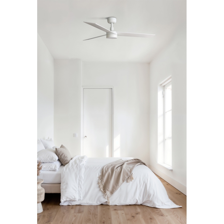 FARO 34297WT-1TW - Ventilatore da soffitto dimmerabile a LED RUDDER L LED/18W/230V 2700/4350/6000K bianco d132 cm Wi-Fi Tuya + telecomando