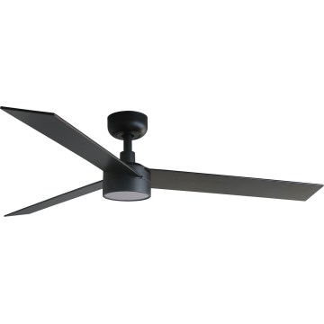 FARO 34298WT-1TW - Ventilatore da soffitto dimmerabile a LED RUDDER L LED/18W/230V 2700/4350/6000K nero d132 cm Wi-Fi Tuya + telecomando