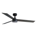 FARO 34298WT1S - LED-dimmbarer Deckenventilator RUDDER L LED/18W/230V 2700/3000/4000K Ø 132 cm braun/schwarz Wi-Fi Tuya + Fernbedienung