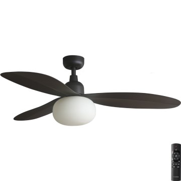 FARO 34301-11L - Ventilatore da soffitto PALMA 1xE27/15W/230V marrone diametro 129 cm IP44 + telecomando