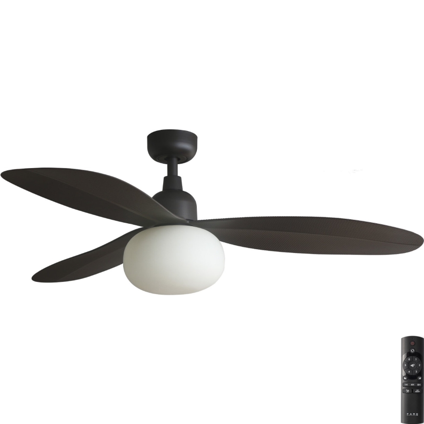 FARO 34301-11L - Ventilatore da soffitto PALMA 1xE27/15W/230V marrone diametro 129 cm IP44 + telecomando