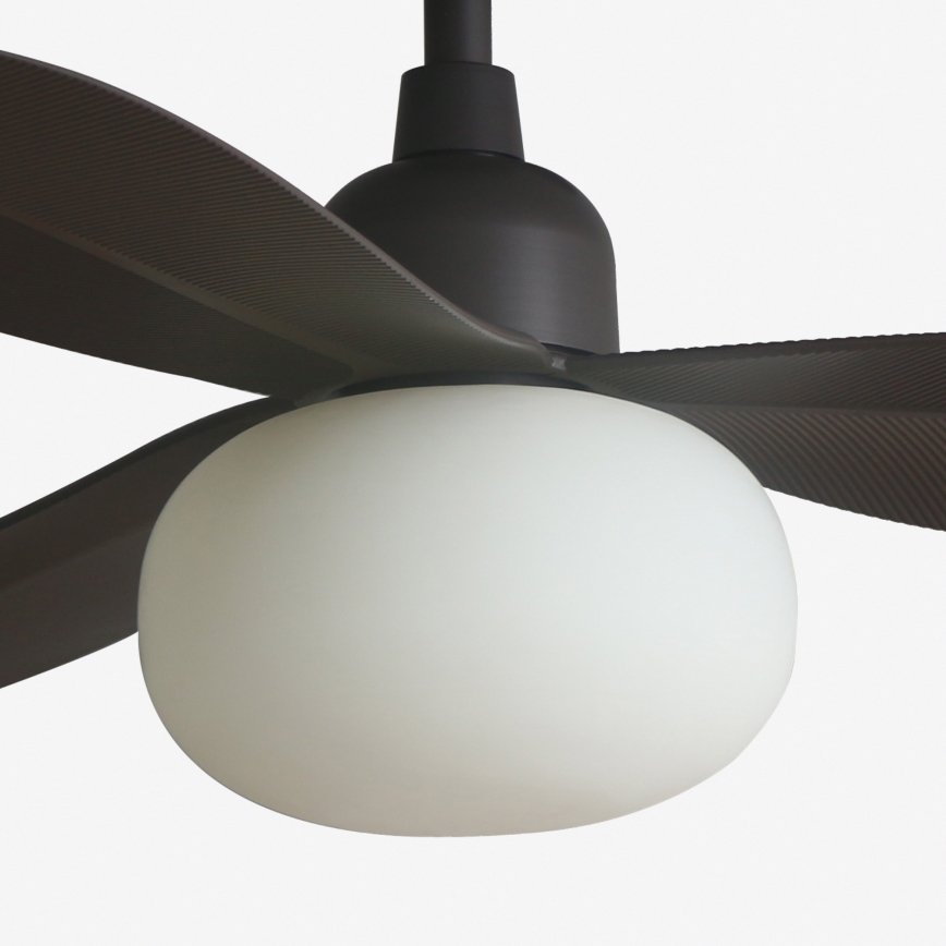 FARO 34301-11L - Ventilatore da soffitto PALMA 1xE27/15W/230V marrone diametro 129 cm IP44 + telecomando