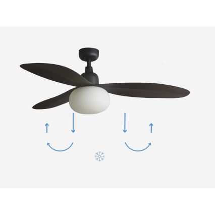 FARO 34301-11L - Ventilatore da soffitto PALMA 1xE27/15W/230V marrone diametro 129 cm IP44 + telecomando